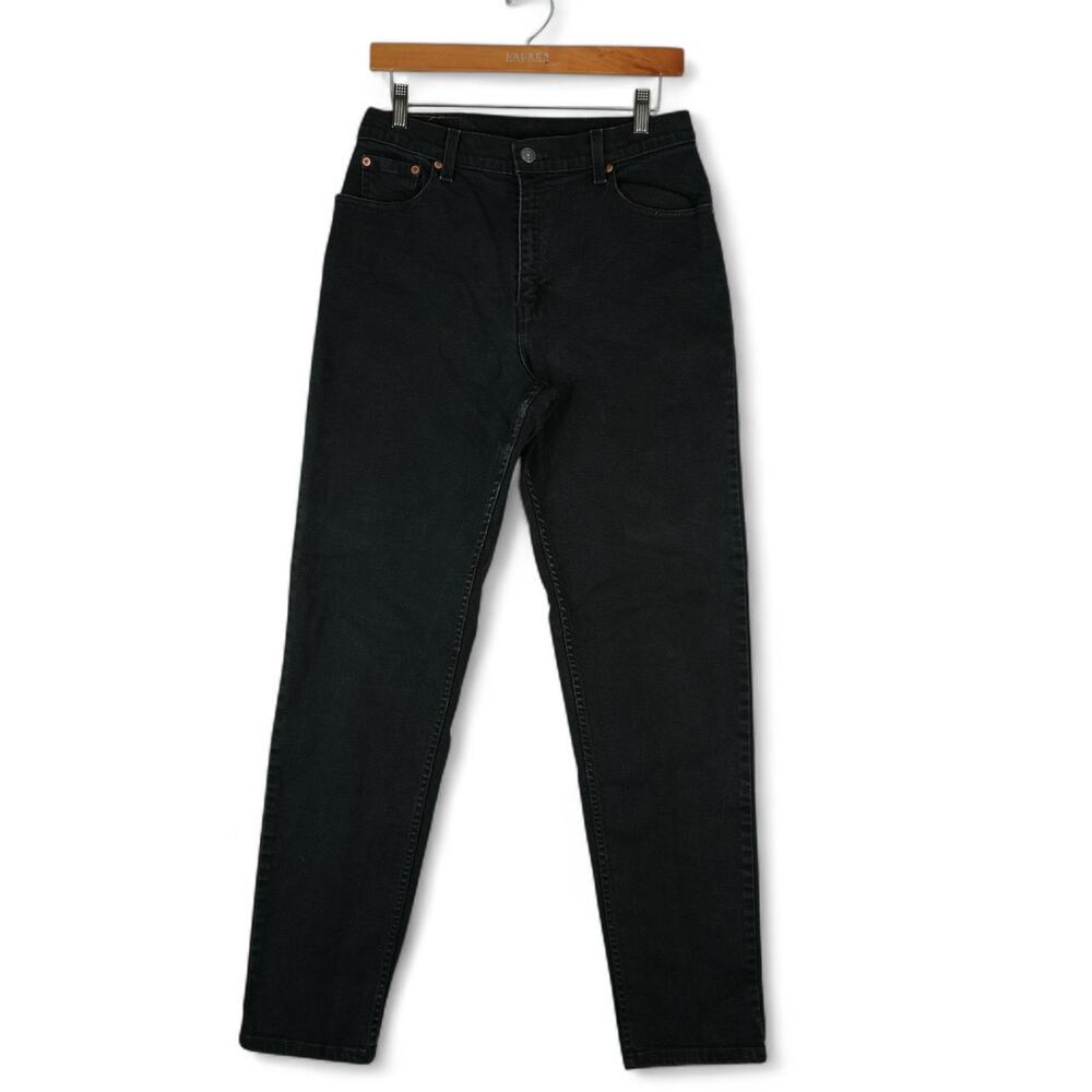 Vintage 90s Levis 550 Jeans Womens 12 Regular Black Relaxed Fit Tapered Leg 1999